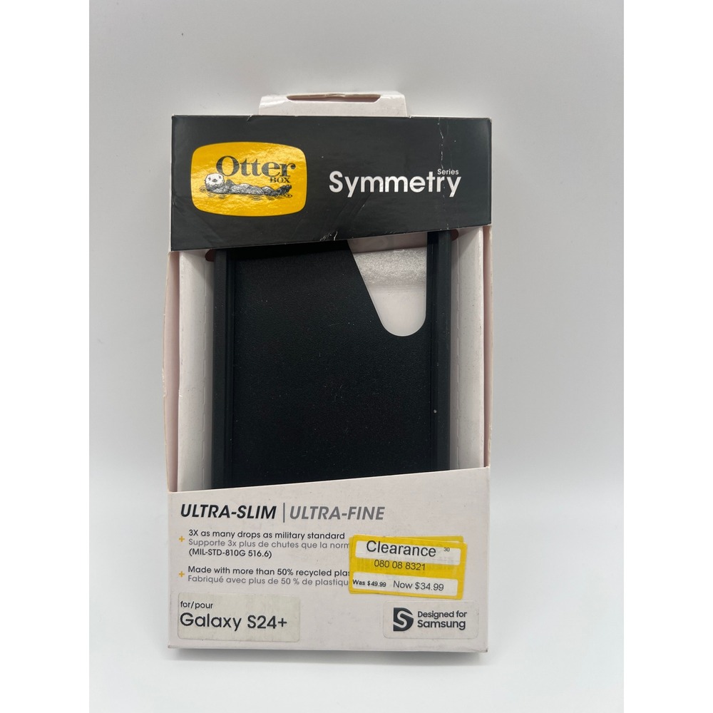 OtterBox Symmetry Series Case for Samsung Galaxy S24+ Black Ultra-Slim Cover